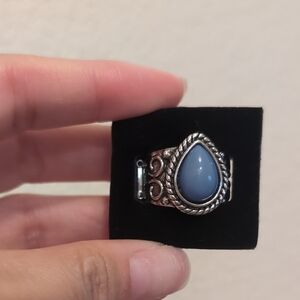 Paparazzi Silver Ring with Blue Teardrop